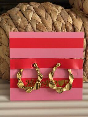 Hello Love Gold Earrings